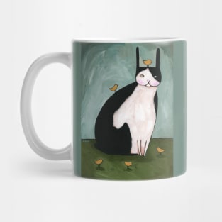 Folk Art Rabbit and Chick Friends Mug